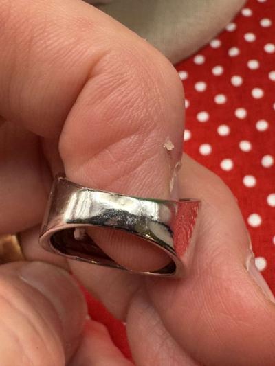 2034PTT Stainless With Rhinestones Nana Band Ring - Thumbnail 5