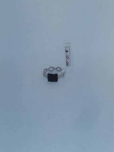 Black Square Chain Retro Geometric Ring - Thumbnail 3