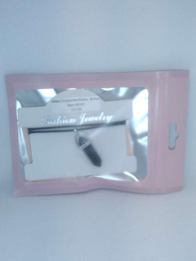 Black Marbled Glass Pendant Necklace - Thumbnail 5