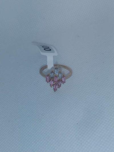 Pink White Diamond Chic Rhinestone Ring - Thumbnail 3