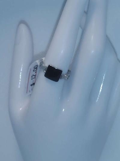 Black Square Chain Retro Geometric Ring - Thumbnail 5