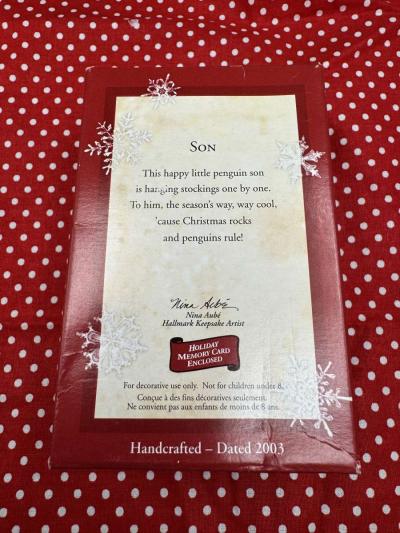 2020HMT 2003 Hallmark Keepsake Ornament Son Penguin with Sto - Thumbnail 2