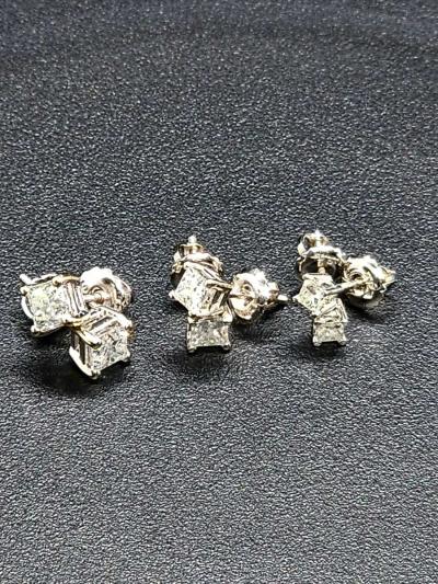3 Pairs Natural Diamond Earings - Thumbnail 2