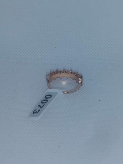 Straight White Chic Rhinestone Ring - Thumbnail 4