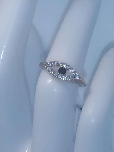 Onyx Eye Chic Rhinestone Ring - Thumbnail 2