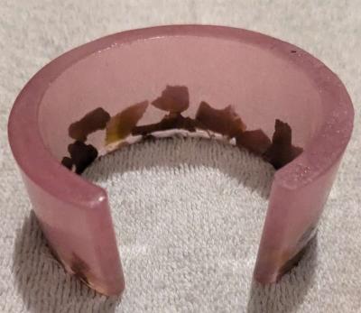 Pink Petrified Wood Cuff Bracelet - Thumbnail 2