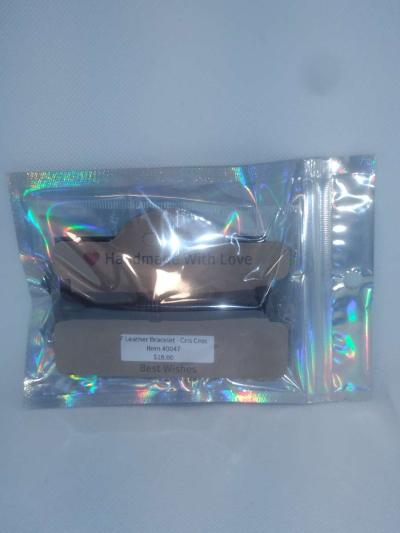 Faux Leather Bracelet criss cross brown - Thumbnail 5