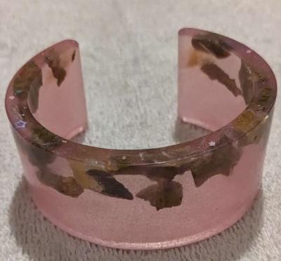 Pink Petrified Wood Cuff Bracelet - Thumbnail 3