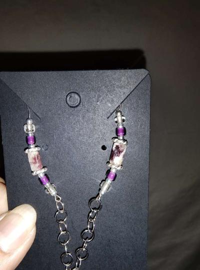 Heart anklet with glass beads - Thumbnail 2
