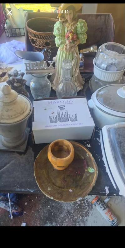 Random Set of 20 items vintage Cyrstal Glass porcelain items - Thumbnail 2