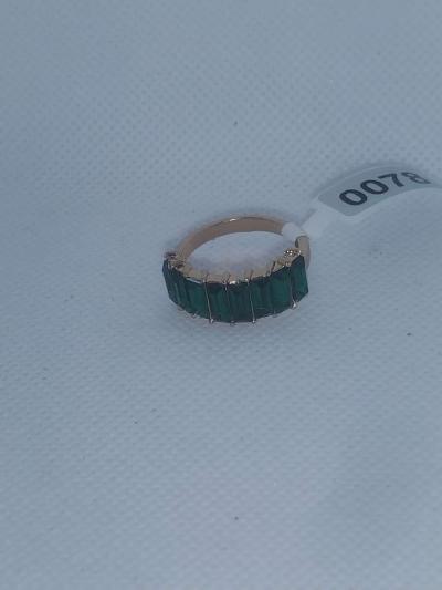 Straight Green Chic Rhinestone Ring - Thumbnail 3