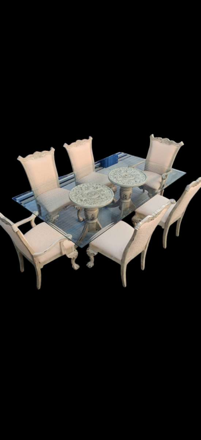 Contemporary Style Glass Table Seats 6 - Thumbnail 2