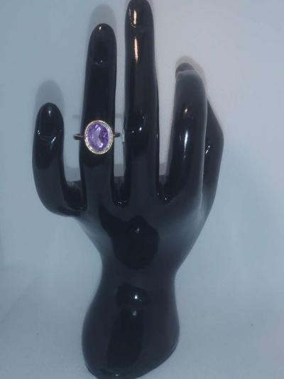 Purple Circle chic Rhinestone Ring - Thumbnail 5