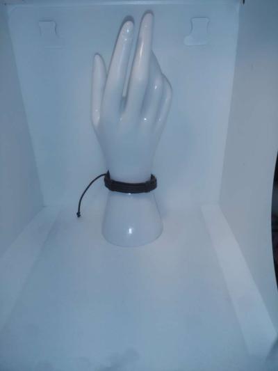 Faux Leather Bracelet 3 Cord Brown - Thumbnail 2