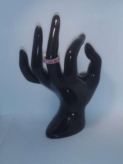 Straight Pink chic Rhinestone Ring - Thumbnail 5