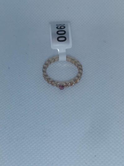 Pink Chain Chic Rhinestone Ring - Thumbnail 3