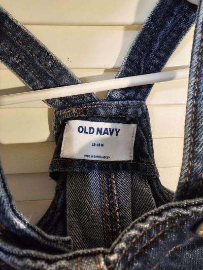 Old Navy 12 to 18 months denim overall dress - Thumbnail 2