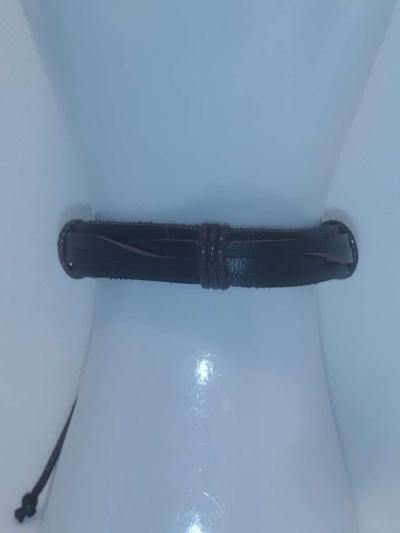 Faux Leather Bracelet criss cross brown - Thumbnail 3