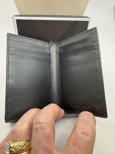 1043HPSA Michael Kors Mens Jet Set Folding Card Case  Wallet - Thumbnail 3