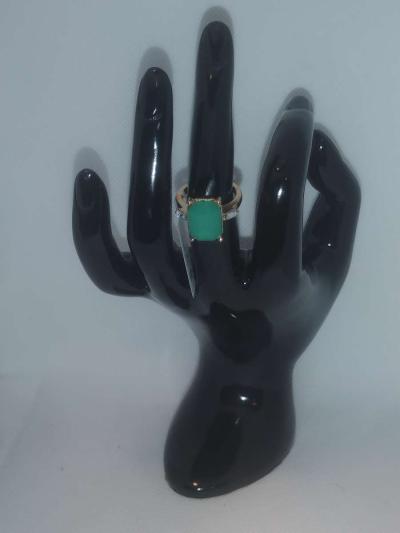 Radiant Green Chic Rhinestone Ring - Thumbnail 5