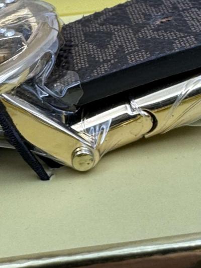 NWT Michael Kors Brown Signature Reversible Pave Logo Belt I - Thumbnail 4