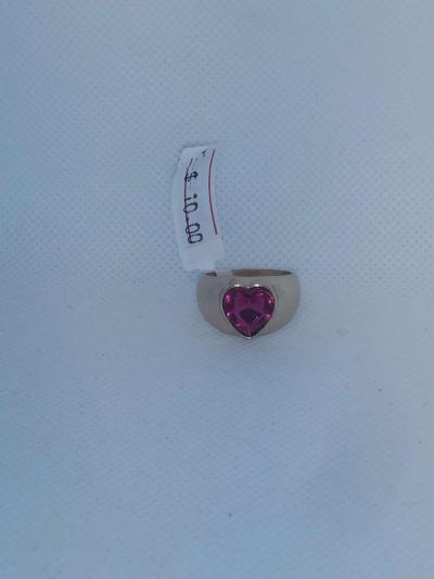 Pink Heart Chic Rhinestone Ring - Thumbnail 3