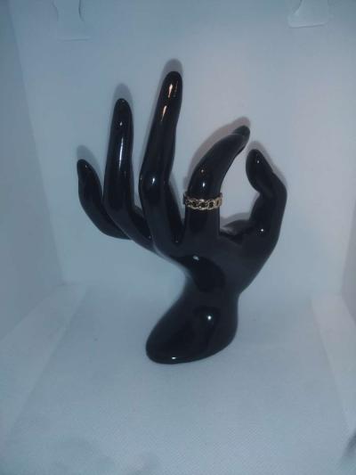 Open Chain Chic Rhinestone Ring - Thumbnail 4