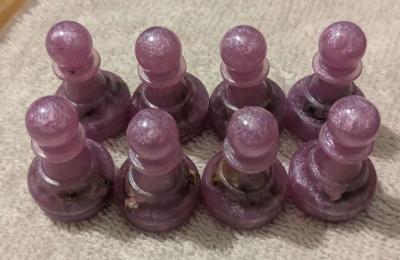 Pink and Blue Petrified Wood Chess Set - Thumbnail 5