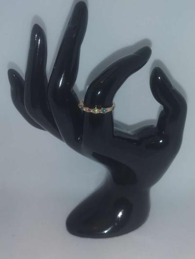 Multi Color Stones Chic Rhinestone Ring - Thumbnail 5