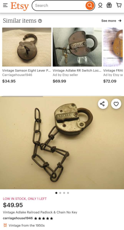 vintage Adlake railroad lock - Thumbnail 2