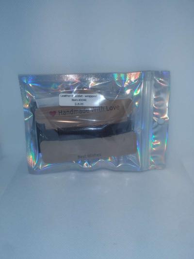 Faux Leather Bracelet wrapped brown - Thumbnail 5