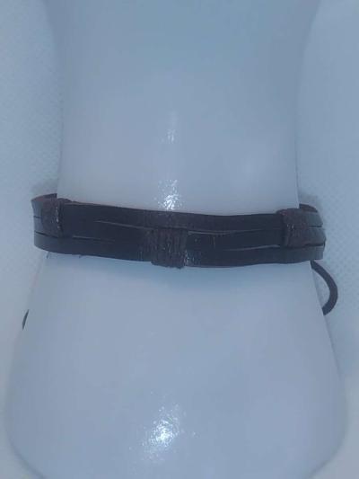 Faux Leather Bracelet 3 Band brown - Thumbnail 3