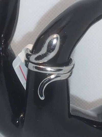 Silvery Coiled Snake Ring RG - Thumbnail 2