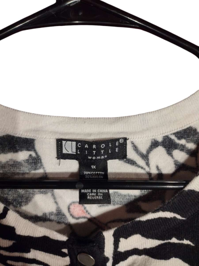 Carole little black and white flower design jacket size 1x - Thumbnail 2