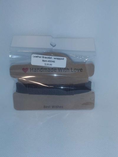 Faux Leather Bracelet wrapped brown - Thumbnail 4