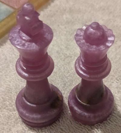 Pink and Blue Petrified Wood Chess Set - Thumbnail 4