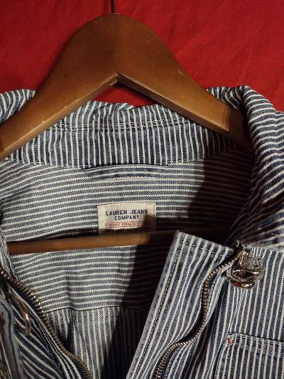 Lauren Jean company denim train strip jacket - Thumbnail 2