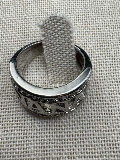 2034PTT Stainless With Rhinestones Nana Band Ring - Thumbnail 3
