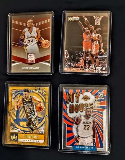 original L JAMES  M JOIRDAN S CURRY  K BRYANT 4 card lot - Abbott, Texas