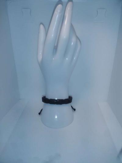 Faux Leather Bracelet criss cross black - Thumbnail 2