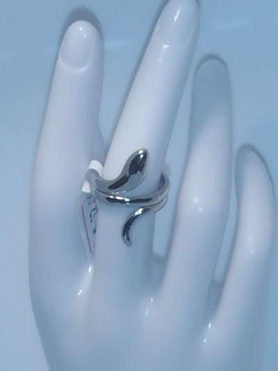 Silvery Coiled Snake Ring RG - Thumbnail 5