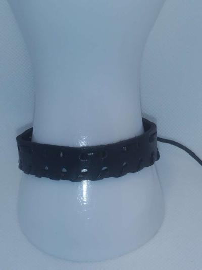 Faux Leather Bracelet straight black - Thumbnail 3