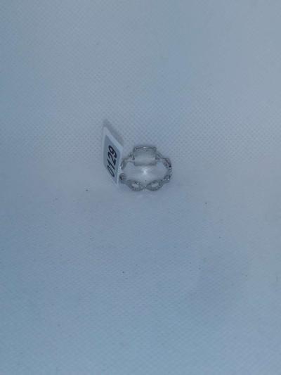 Black Square Chain Retro Geometric Ring - Thumbnail 4