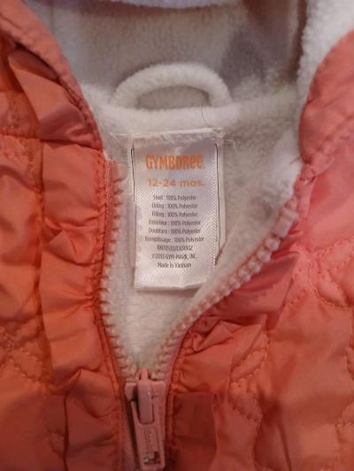 Gymboree Toddler Girls Peach Quilted Hooded Vest - Thumbnail 3