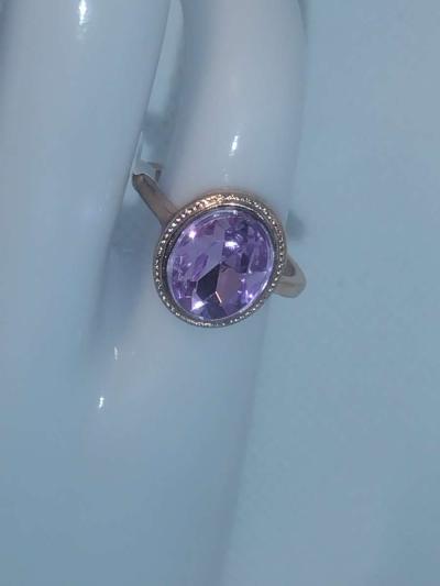Purple Circle chic Rhinestone Ring - Thumbnail 2