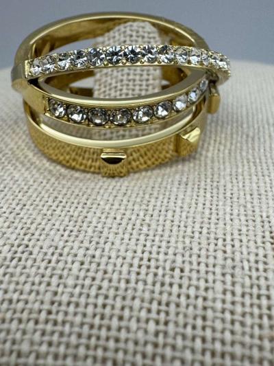 1044HCRA Michael Kors Goldtone Triple Ring Crystals Astro Ri - Thumbnail 6