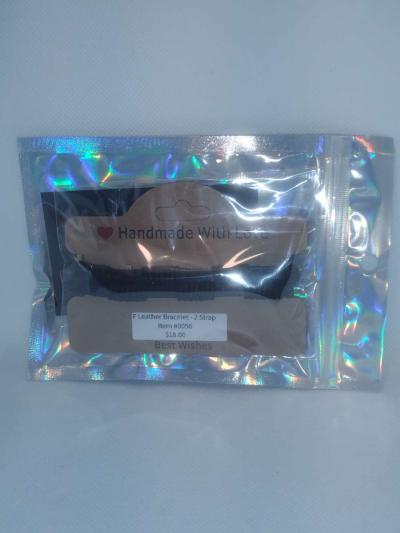 Faux Leather Bracelet 2 strap black - Thumbnail 5