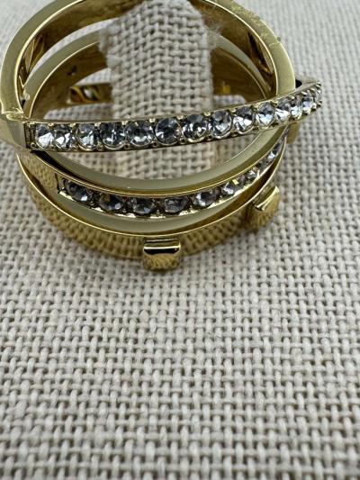 1044HCRA Michael Kors Goldtone Triple Ring Crystals Astro Ri - Thumbnail 5