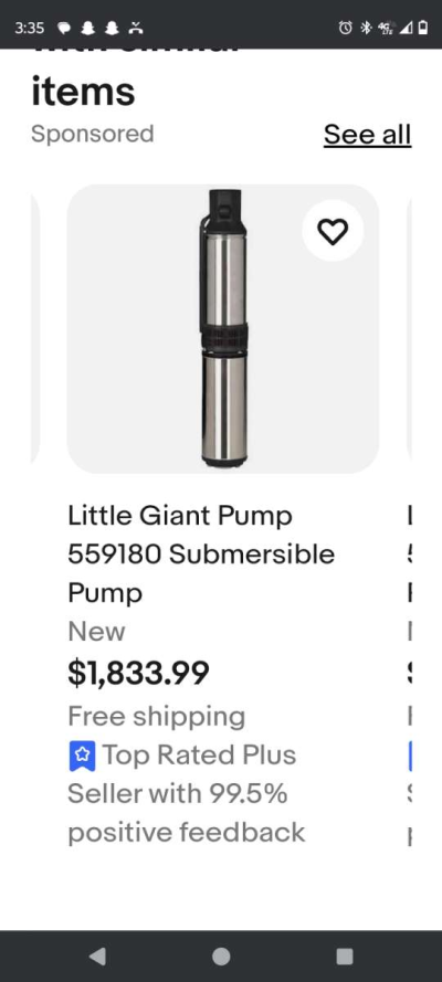 submersible continuous feed stainless steel 1 HP well pump - Thumbnail 2