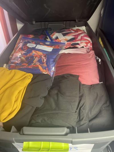 huge 45 gallon bin of womens tops L and up - Thumbnail 2